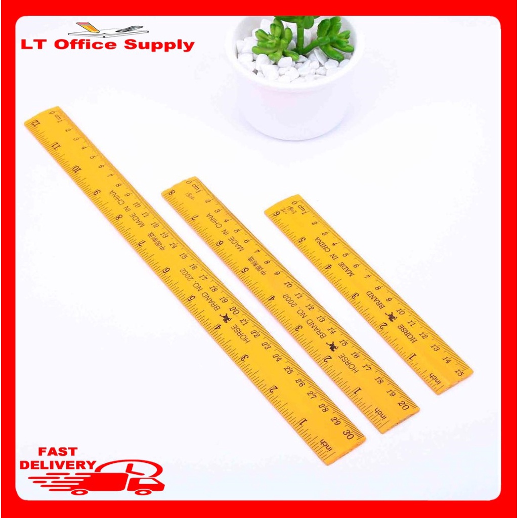 Wooden Ruler 30cm-12 inches Measurement (1pcs) | Shopee Philippines