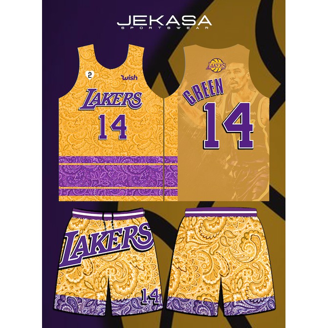 Yellow and green sales lakers jersey