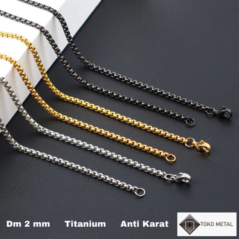 2mm Stainless Steel ROLLO TITANIUM Necklace Forever [TokoMetal ...