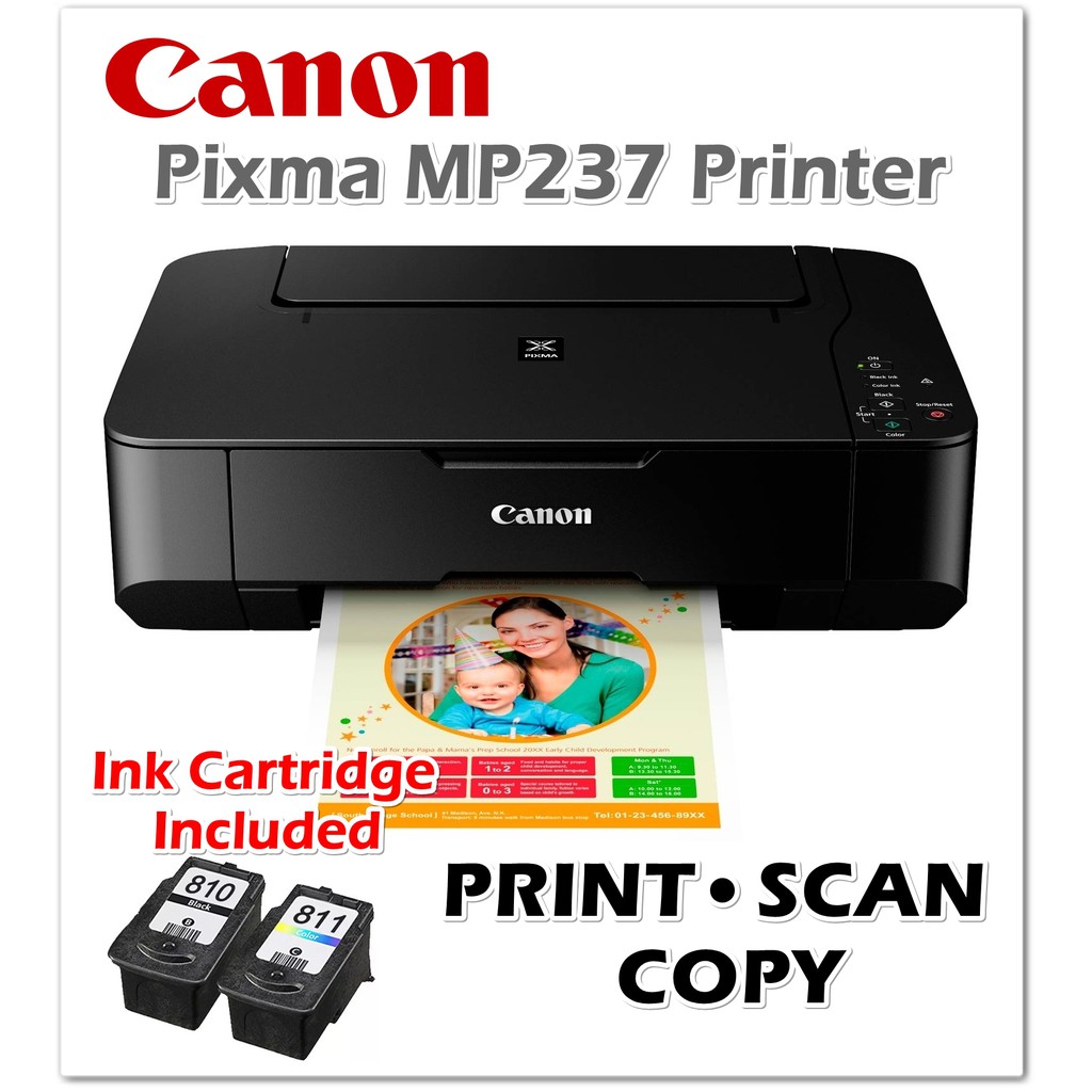 Canon Pixma MP237 AllinOne Inkjet Printer Shopee Philippines