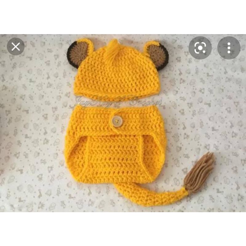 SIMBA COSTUME Crochet baby lion king Shopee Philippines