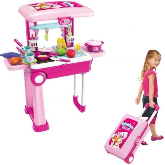Kitchen Cooking Play Set Luggage Stroller Toy Toys galaxymarketing ...