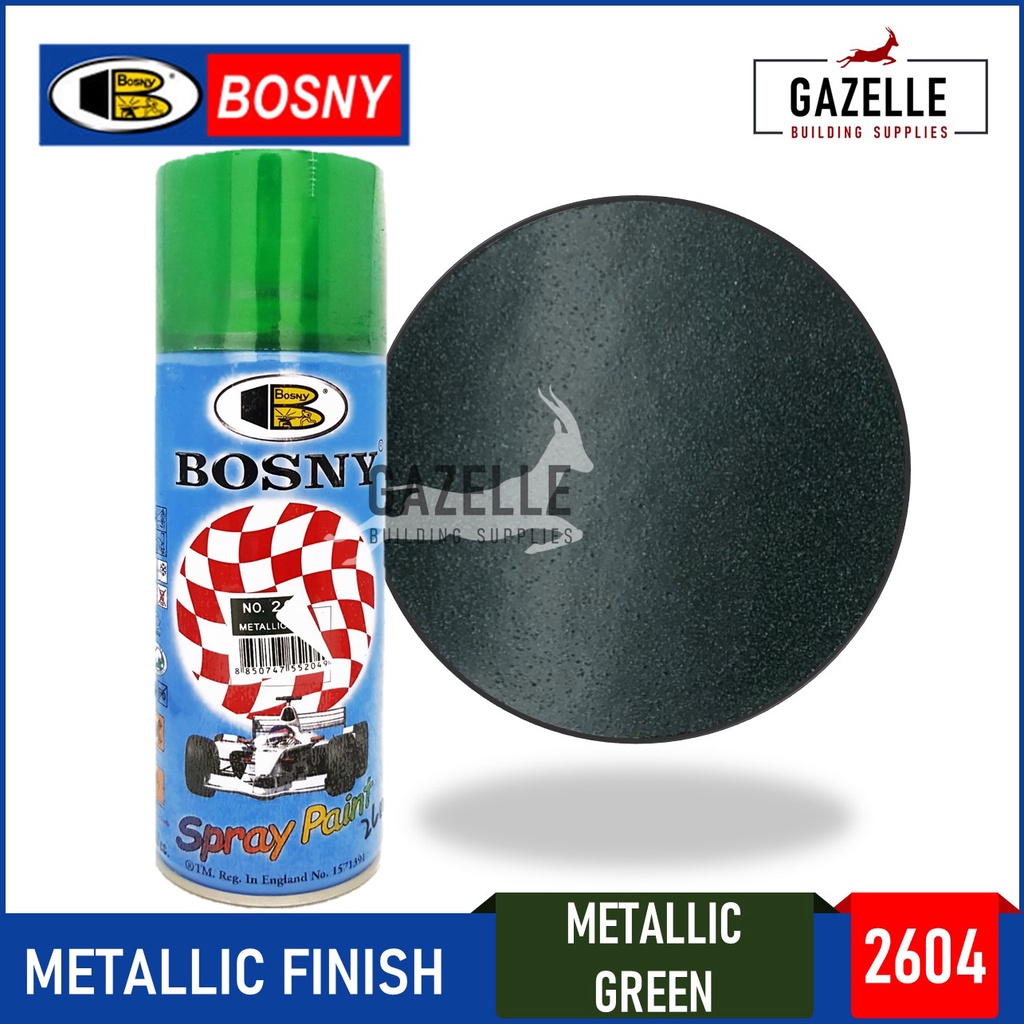 Bosny Metallic Finish Acrylic Spray Paint 2604 Metallic Green