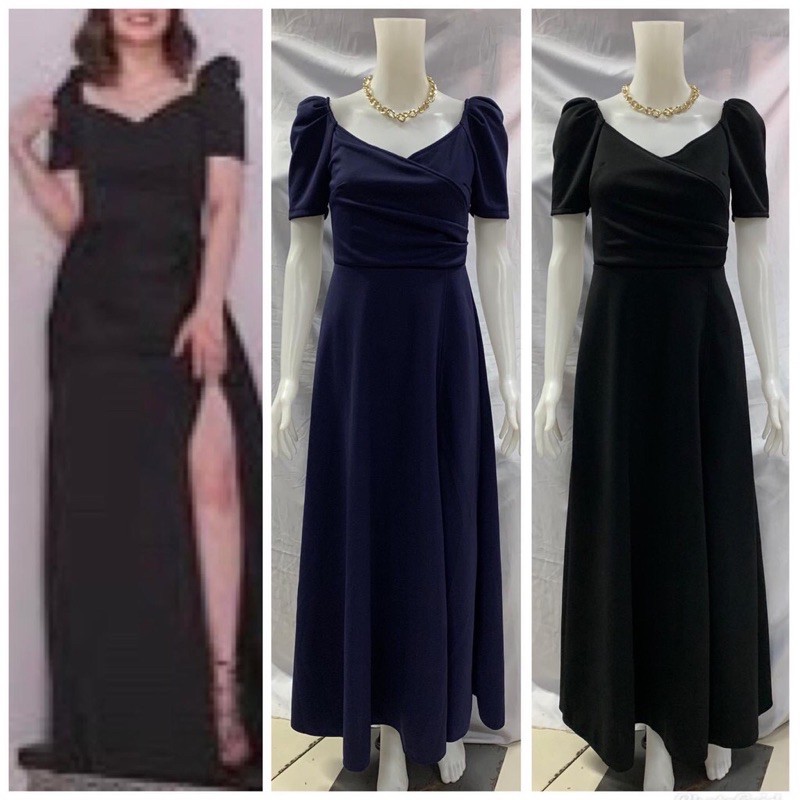 Formal Filipiniana Long Gown Dress with Slit | Shopee Philippines