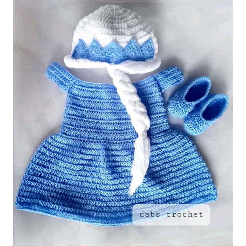 Crochet Elsa Costume of Frozen for 0 to 12 months Old | Shopee Philippines