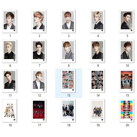 EXO PHOTOCARD SIZE(86mm*54mm)40pcs/pack | Shopee Philippines