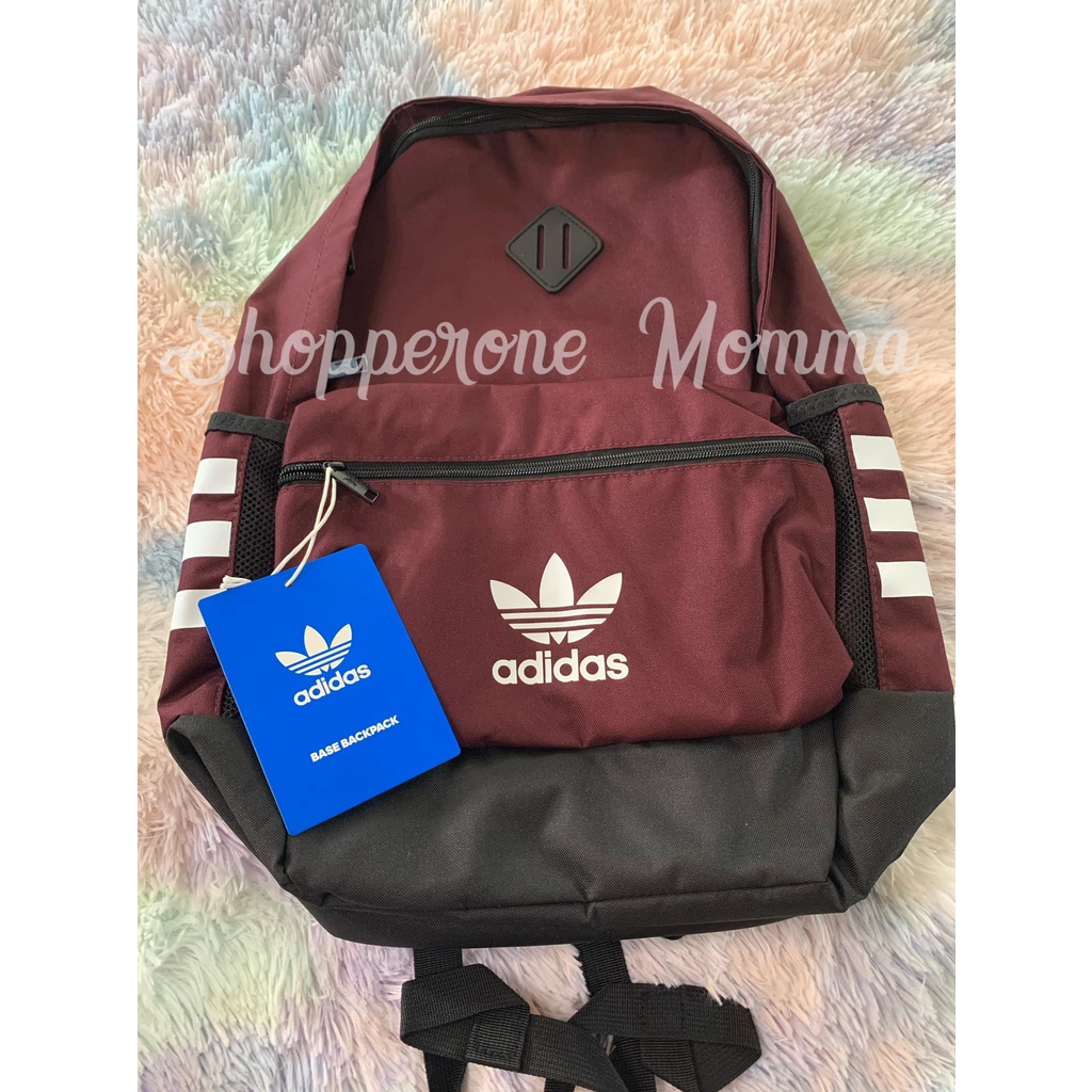 ADIDAS Originals Base Backpack Maroon with Laptop Compartment Shopee