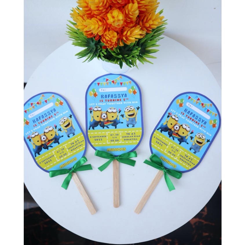 Unique Birthday Invitation Card Custom Paper Fan Stick Model | Shopee ...