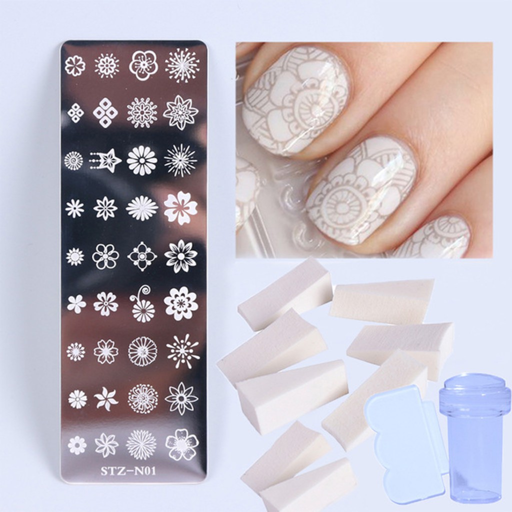 Plate Flower Leaf Pattern image Nail Plates Nail Stamp Templates with ...