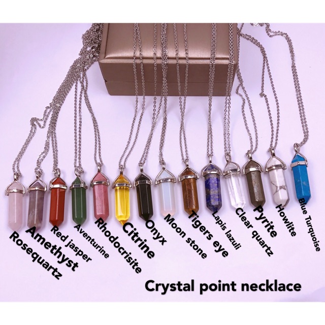 Gemstone point store necklace