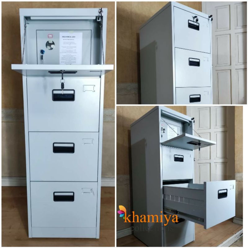 4 Drawer Vault Drawer Manual Lock, 4 Layer Steel Vertical Filing