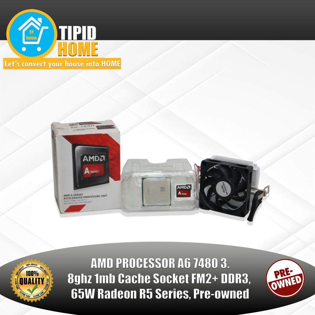 AMD PROCESSOR A6 7480 3.8ghz 1mb Cache Socket FM2+ DDR3, 65W Radeon R5 ...