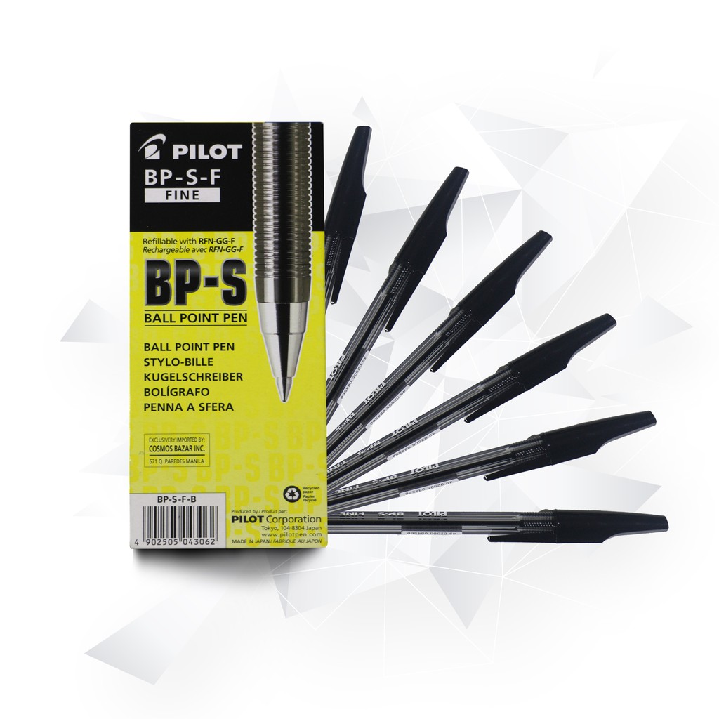 12 pcs Pilot BP-S 0.7mm fine ball point pen with cap BLUE ink +