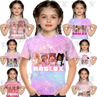 Roblox T-Shirt for Kids Girls Game Cartoon Print Shirt Clothes, shirt girl  on roblox 