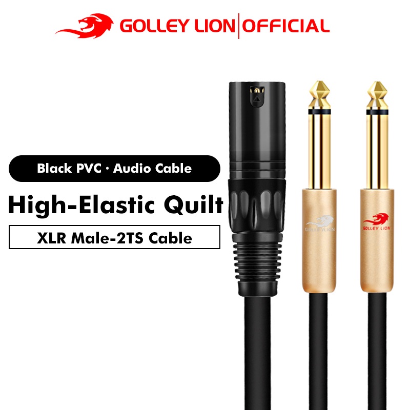 Golley Lion Xlr Pin Male To Double Mm Ts Y Splitter Cable