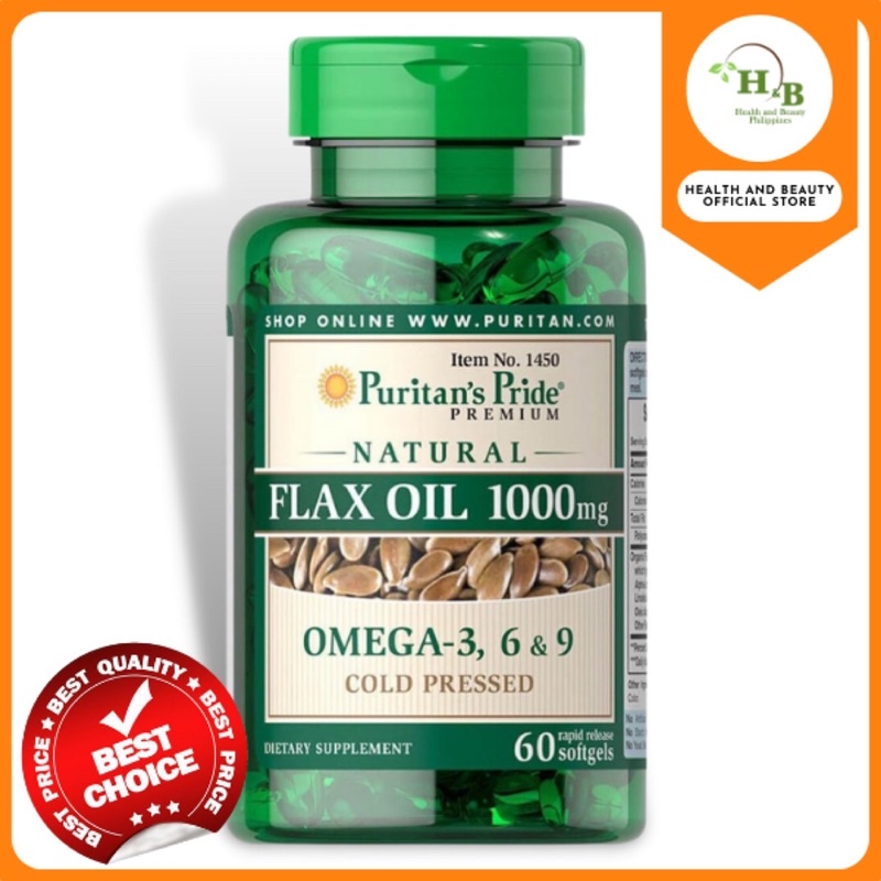 Puritans Pride Flax oil Omega 3 1000mg 60s Shopee Philippines