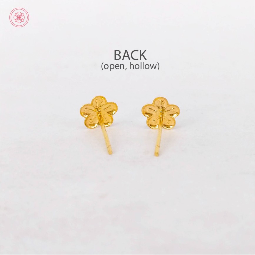 COD PAWNABLE 18k SAUDI GOLD Earrings Jasmine Flower Stud Earrings w ...