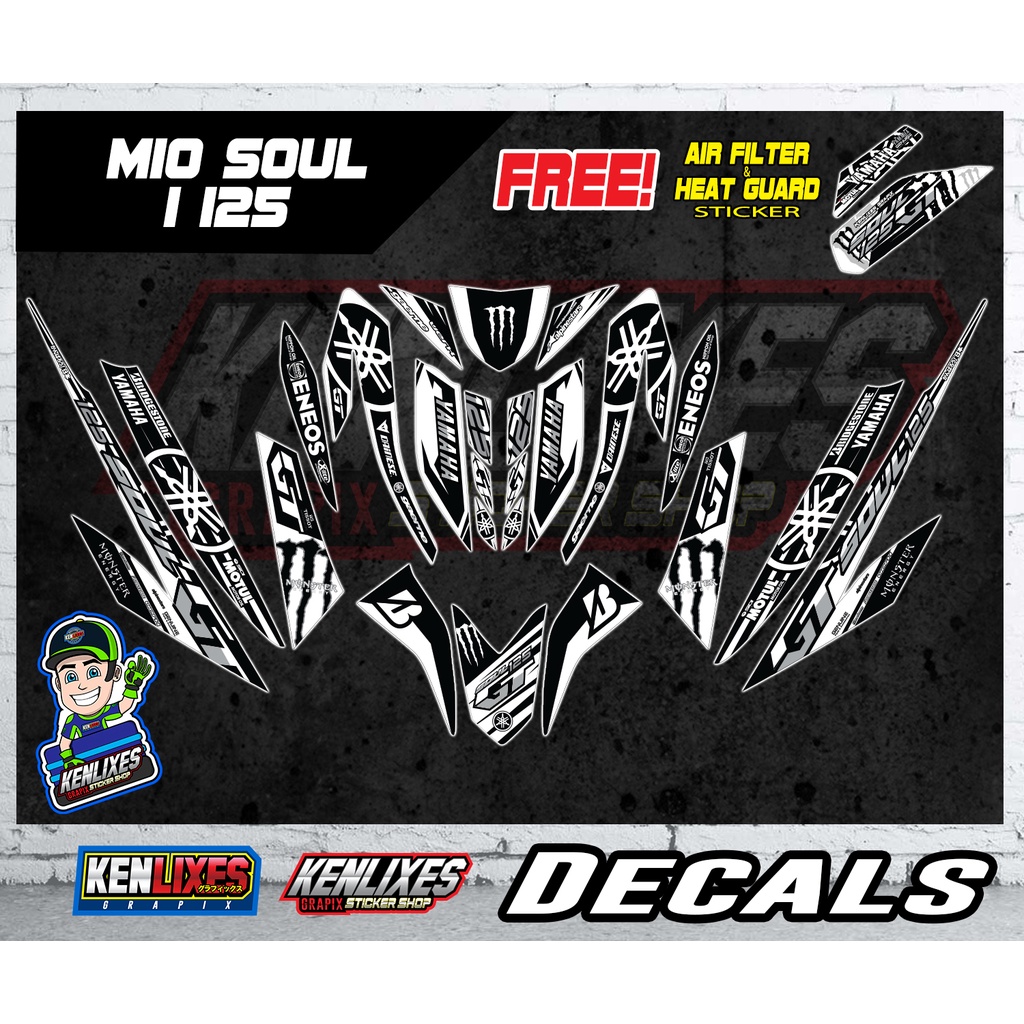 Yamaha Mio Soul i 125 FULL DECALS STICKER (white) | Shopee Philippines