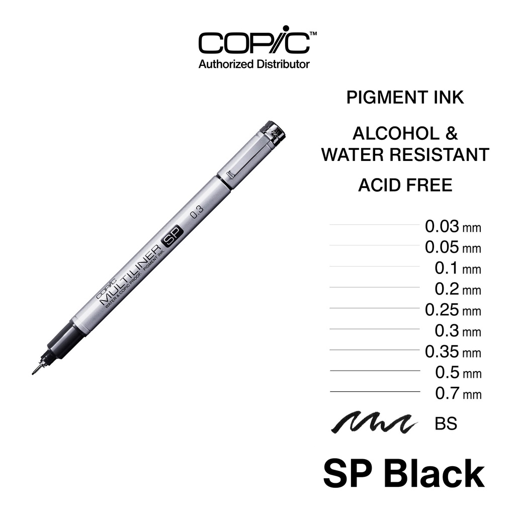 Copic Multiliner SP Black (0.03mm-0.7mm) | Refillable | Shopee Philippines