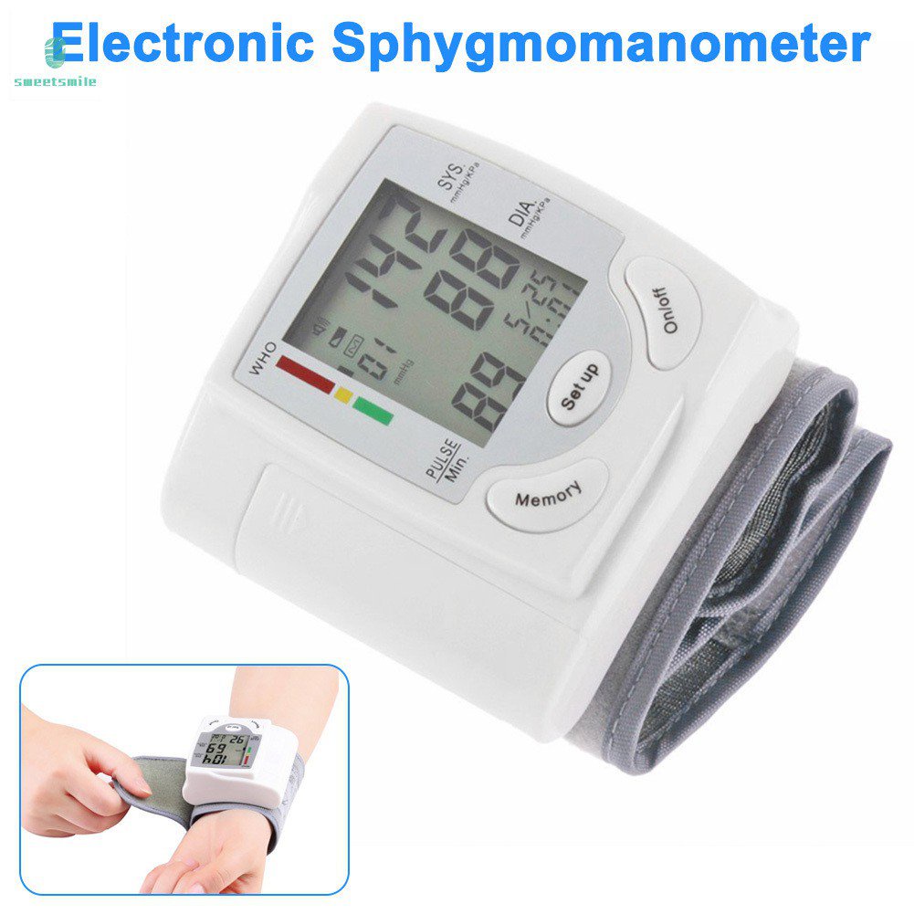 BP Monitor Digital Wrist Blood Pressure Meter Heart Beating Rate ...