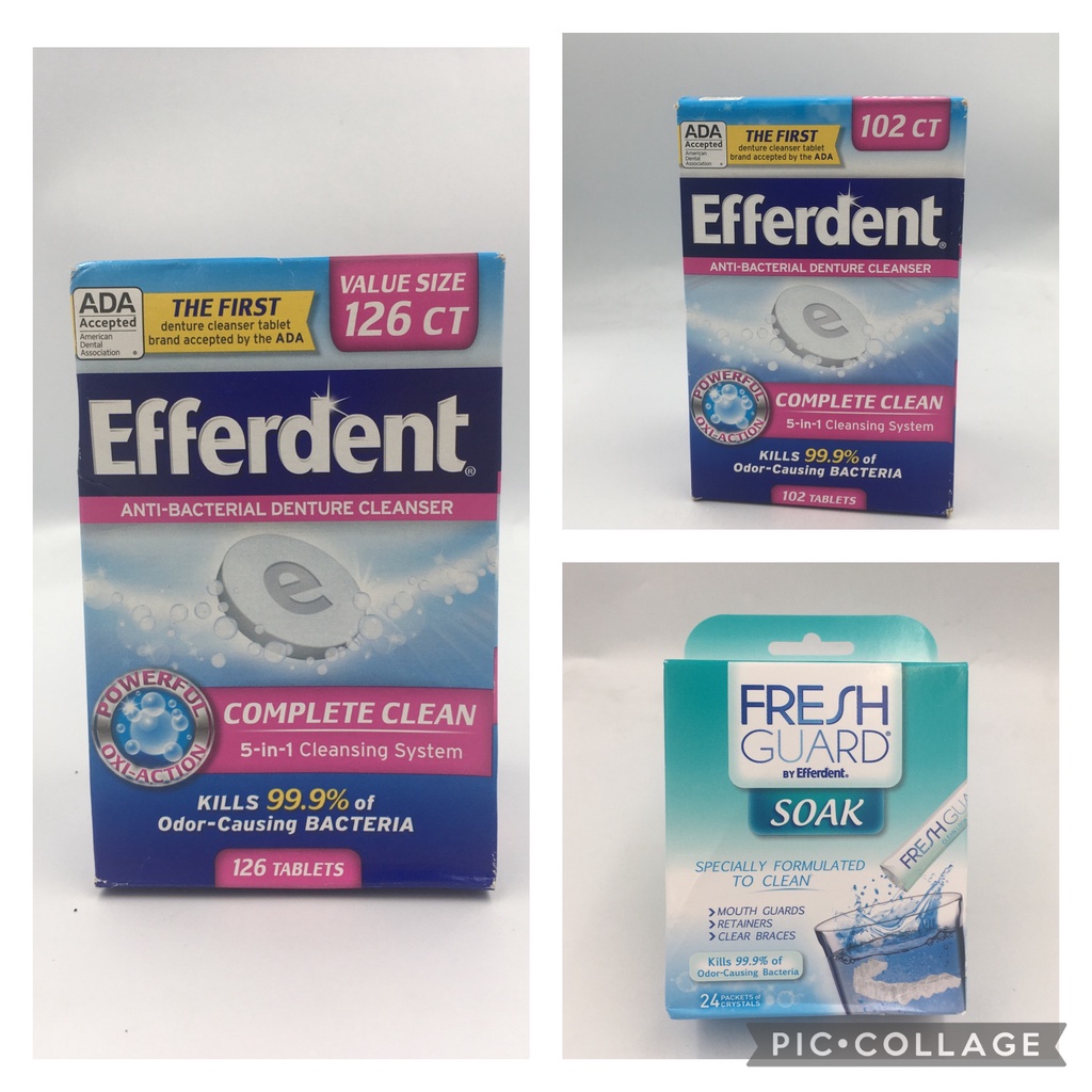 Efferdent AntiBacterial Denture Cleanser / Fresh Guard Soak for