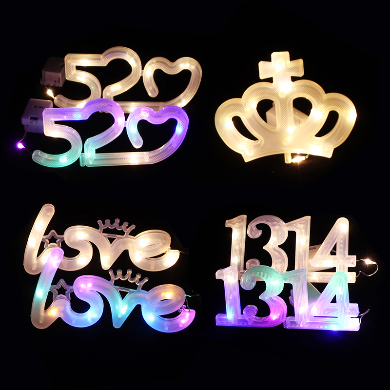 LOVE letter LED lanterns crown LED cake topper baking utensils string ...