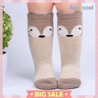 [acatcool]Lovely 2-4Y Kids Boys Girls Cartoon Fox Knee Socks Cotton Hit ...