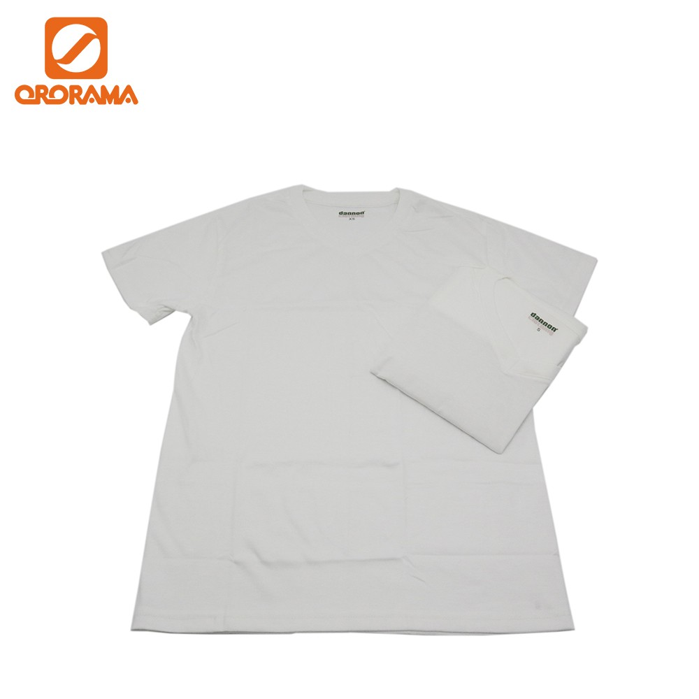 T-Shirt Brand Dannon T-Shirt V-Neck Plain White Cotton Unisex T