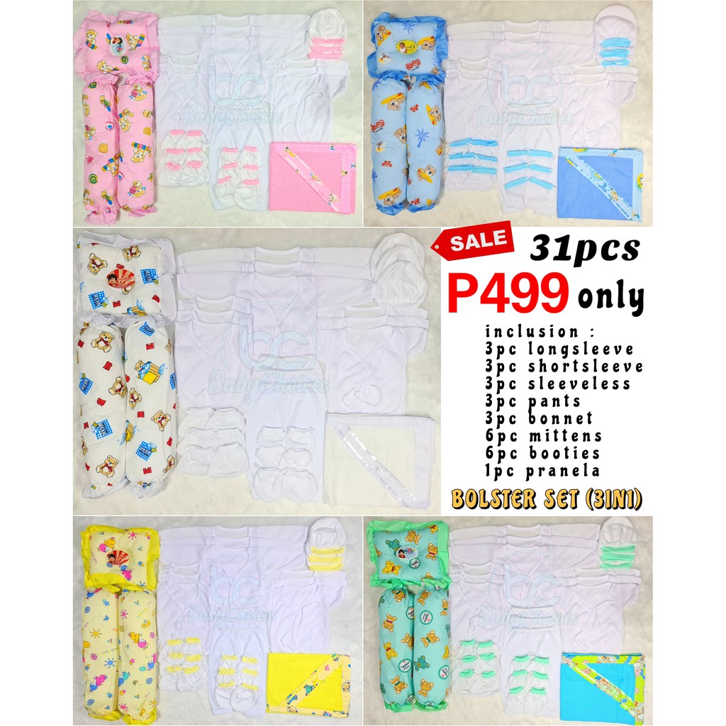 Starter Set (31pcs) Newborn Baby Clothes Set | Free Bolster 3in1 Set ...