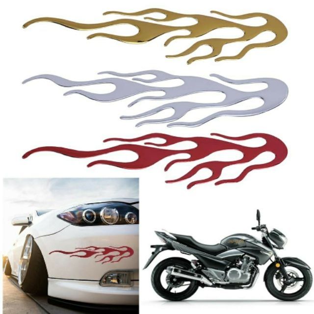 3D Fire Flame Motorcycle Fuel Gas Tank Decals Stickers For Car Engine ...