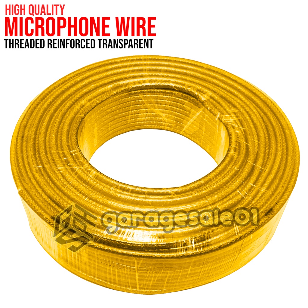 High Quality Threaded Reinforced Microphone Wire Cable Yellow (PER ROLL
