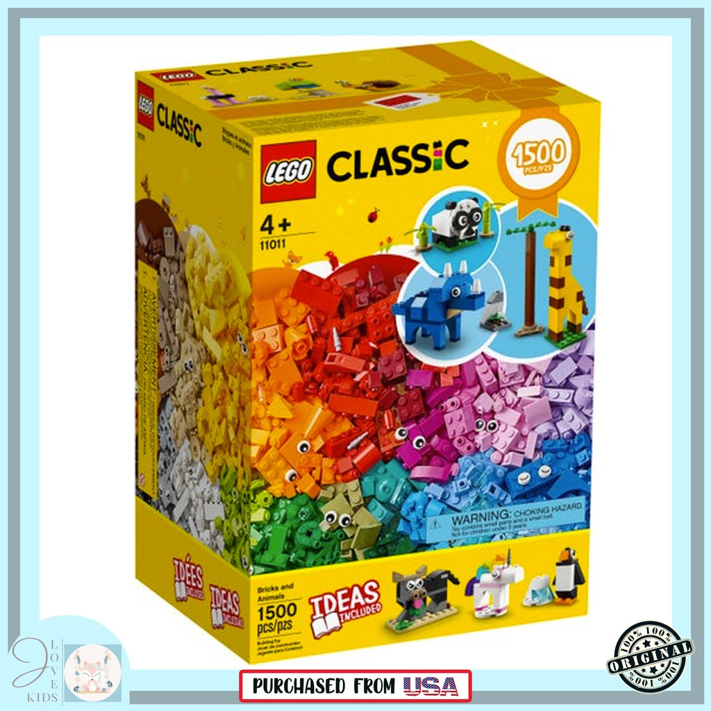 Authentic Lego Classic Bricks and Animals 1500 pieces Shopee