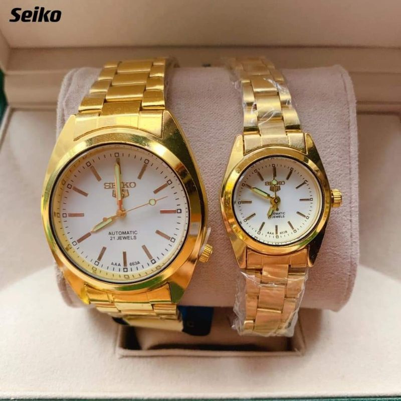 SEIKO Buy 1 take 1 Couple Watch 18K Gold Watch for Women and Men Wedding Watch relo hypoallergenic