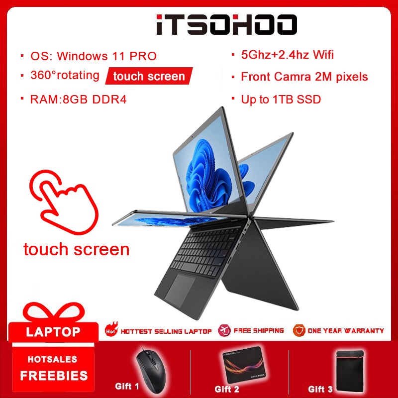 iTSOHOO 8GB RAM 512GB 1TB Touchscreen laptop computer 360 degree