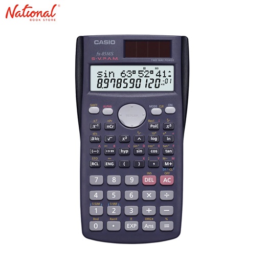 Casio Scientific Calculator Fx85Ms Mt V2 24 Functions Dual Power 2 Line