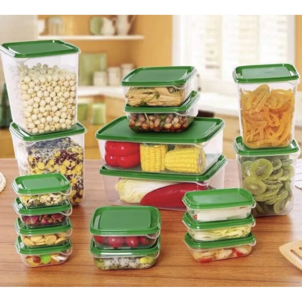 17Pcs Set Refrigerator Tupperware Kitchen Container Food Storage Box