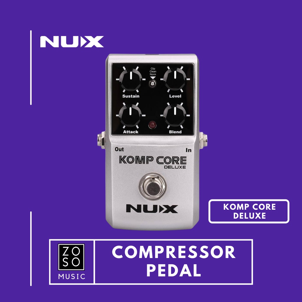 Nux Komp Core Deluxe Compressor Electric Guitar Single Effect Pedal Nux Kompcore Compressor