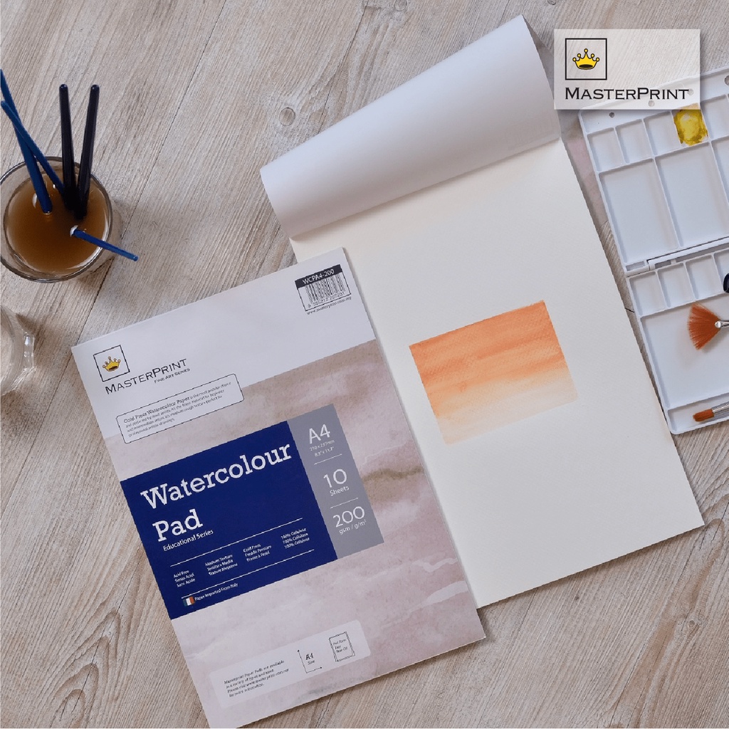 Masterprint • Italy Grade • Watercolour Paper Pad A5 A4 200 Gsm ...