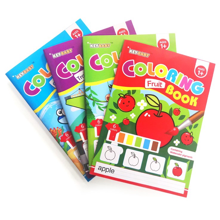 Coloring Book Sets for Kids 16 pages Per Design With Palette Paint ...