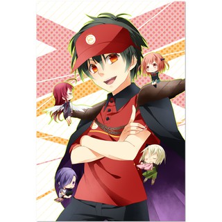 The Devil is a Part-Timer! Season 2 or Hataraku Maou-sama!! Cover Title  Vertical Text Typography - Black Poster for Sale by Animangapoi