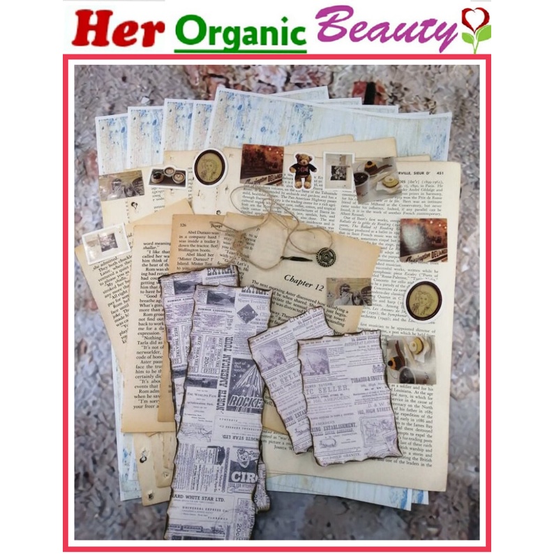 Vintage Scrapbooking Supplies Set Scrap Book Kit DIY Retro EZNG
