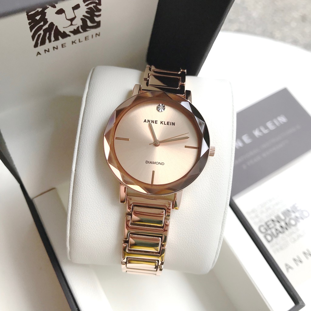 Authentic Anne Klein 3278RGRG Diamond Accent Faceted Crystal Rose Gold Steel Watch for Women Shopee Philippines