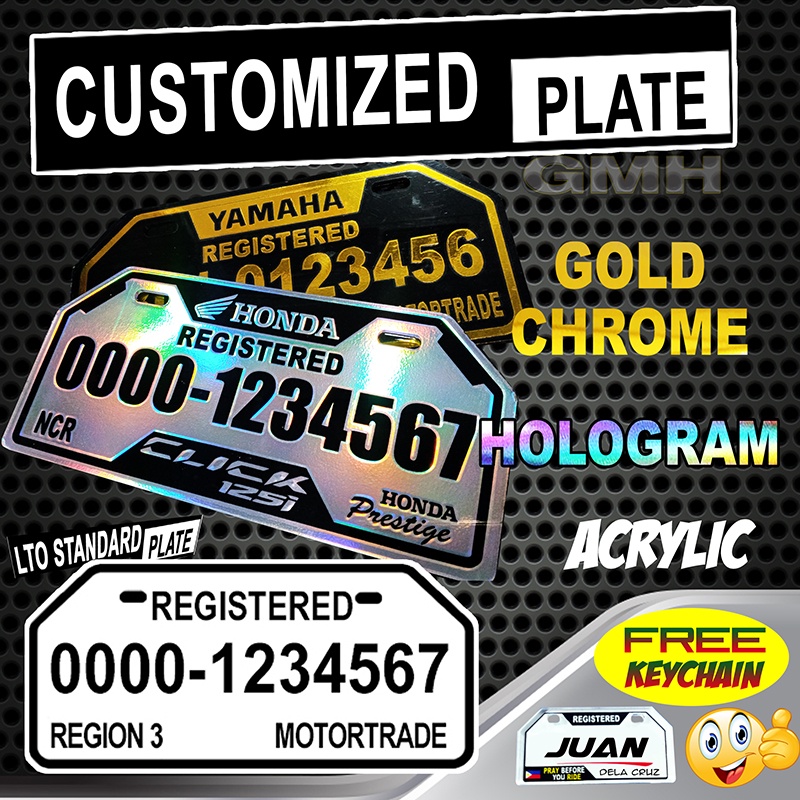 Customized deals plate number