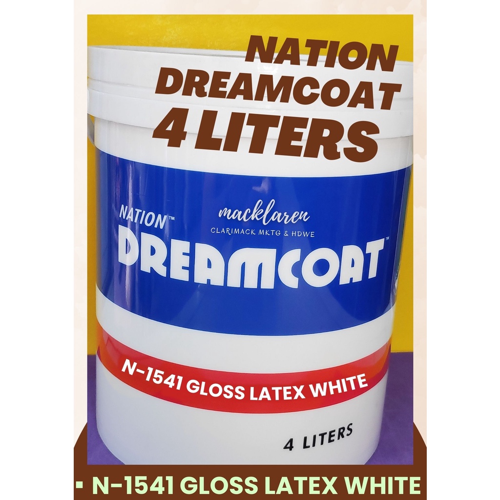 Gloss Latex ️ White ️ Nation ️ DREAMCOAT ️ WHITE N-1541 ️ 4 Liters ️ 1 ...
