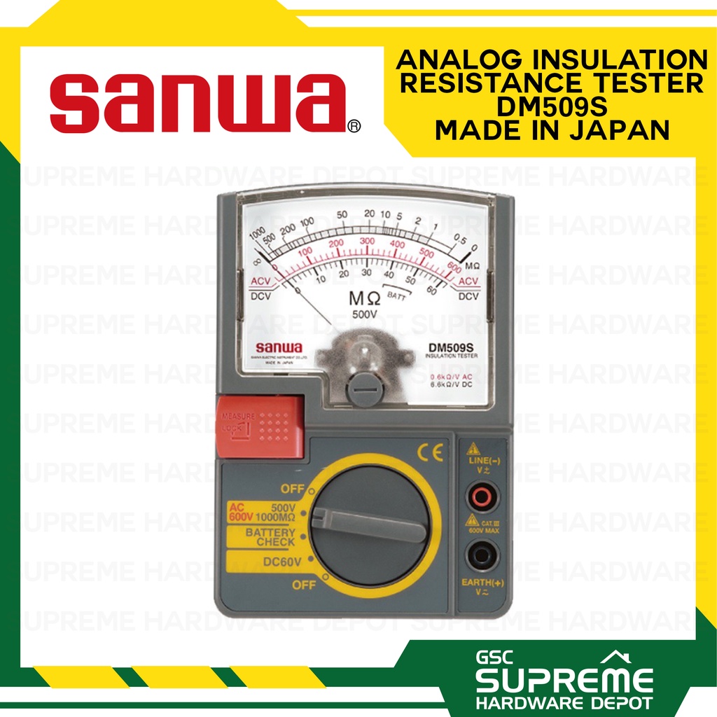 Sanwa Analog Insulation Resistance Tester DM509S Made in Japan Shopee