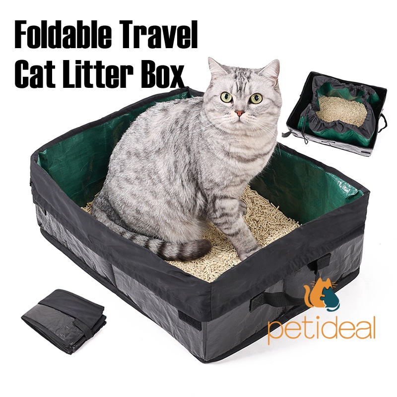Cat Litter Box Soft Foldable Waterproof Pet Cat Litter Pan Portable  Foldable Cat Litter Tray for Travel Easy Clean Foldable Travel Cat Litter  Box