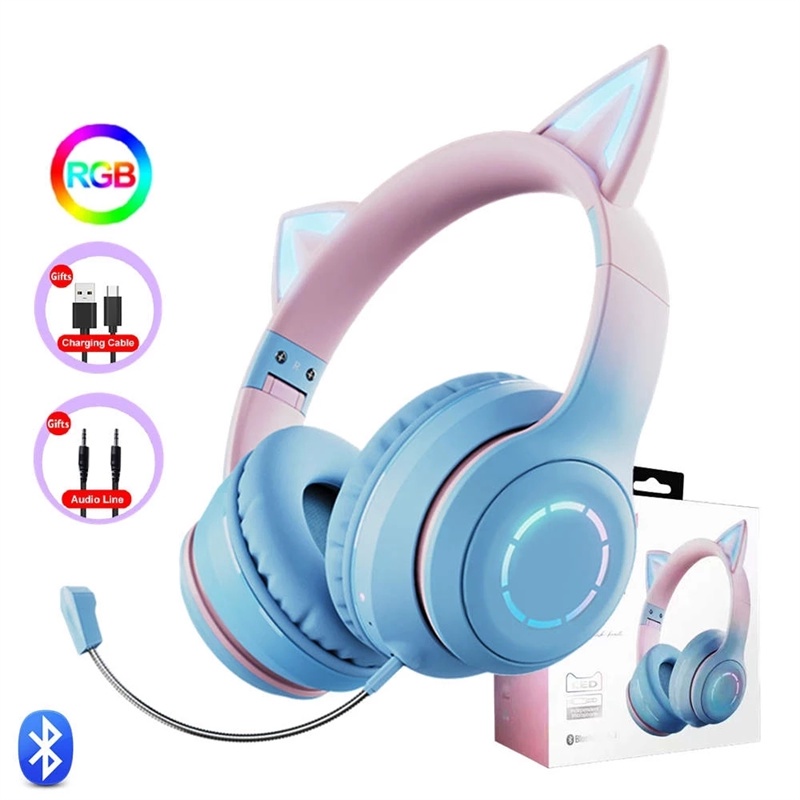 Kawaii Girly Wireless Headphones BINNUNE PC Gaming Wireless - Main Image
