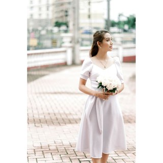 civil white wedding dress