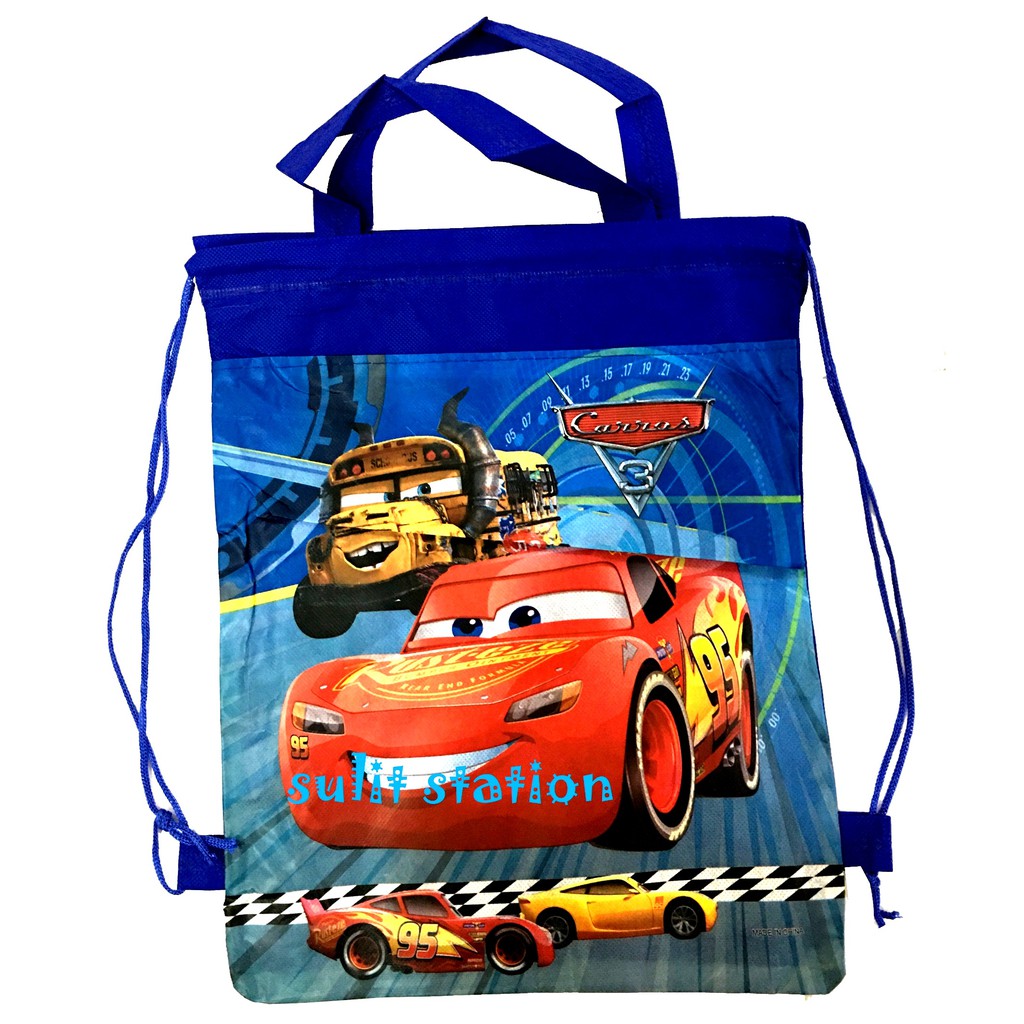 PIXAR CARS LIGHTNING McQUEEN DRAW DRAWSTRING STRING ECO KIDS POUCH LOOT ...