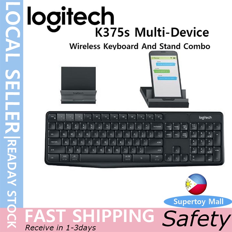Logitech K375s MultiDevice Wireless Keyboard And Stand Combo Black